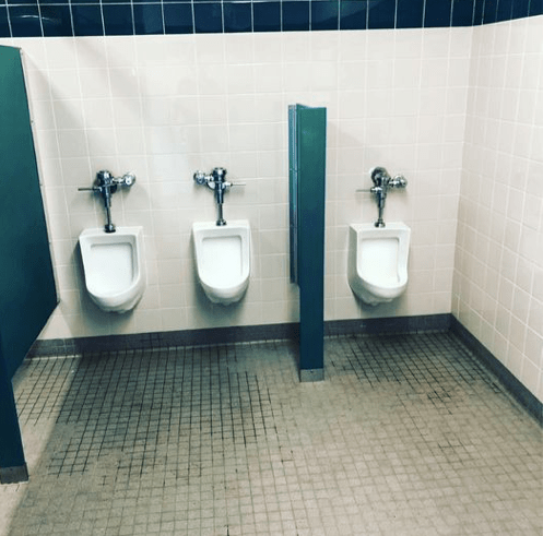urinal bathroom setting for plumbing purposes