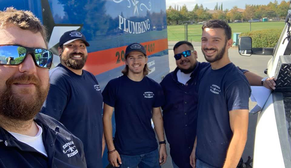 several plumbers who work for Simpson Plumbing in Tracy, California