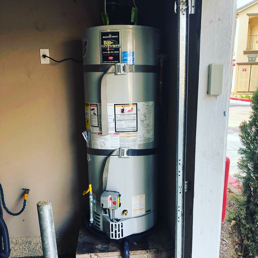 Newly installed Bradford White 40 gallon water heater in Discovery Bay, California